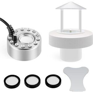 350ml/H Ultrasonic Mist Maker Fogger 12 LED Lights with Removable Splash Guard